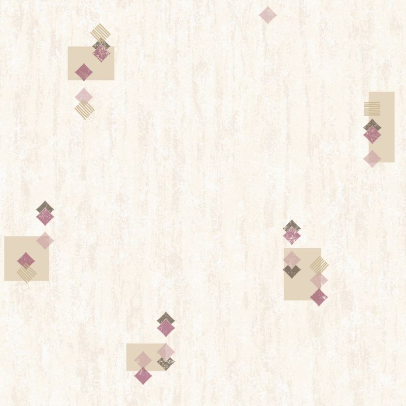 Papier peint expansé sur papier standard géométrique parme et or GEOMETRIC EFFECT - Basiques par Ugepa - L98706