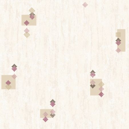 Papier peint expansé sur papier standard géométrique parme et or GEOMETRIC EFFECT - Basiques par Ugepa - L98706