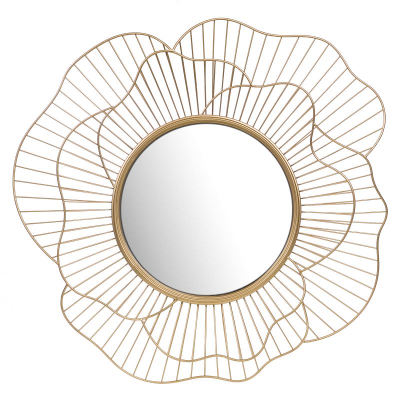 Miroir contemporain or - 72x72cm - FLOWER par Amadeus