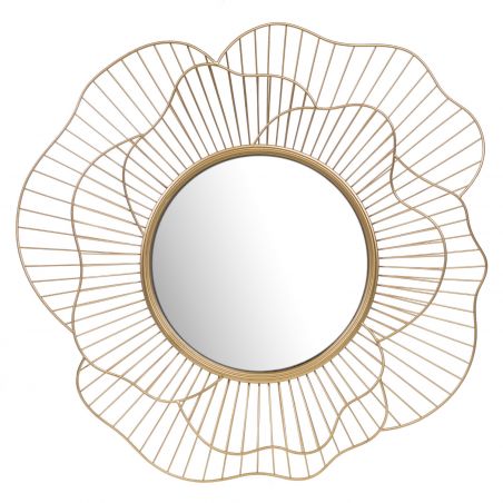 Miroir contemporain or - 72x72cm - FLOWER par Amadeus