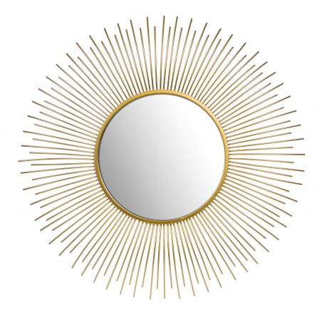 Miroir contemporain or - diam 76cm - SUNLIGHT par Amadeus