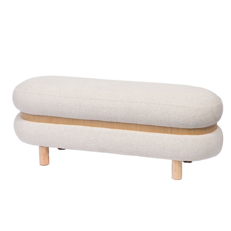 Banc contemporain blanc - 36x41x110cm - OCRINA par Amadeus