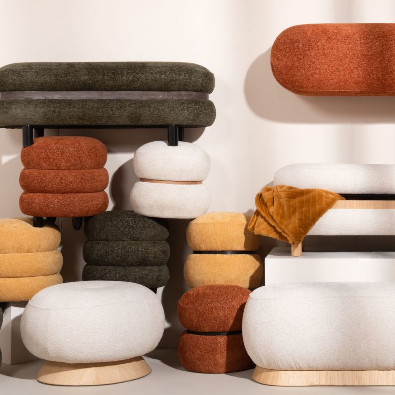 Banc contemporain blanc - 36x41x110cm - OCRINA par Amadeus