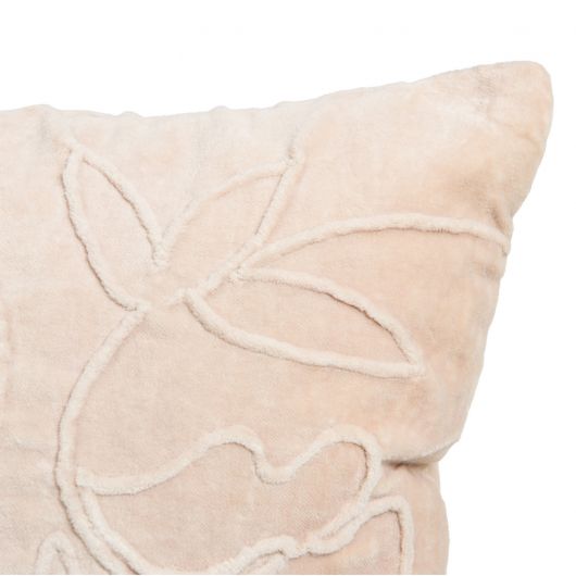 Coussin contemporain beige - 45x45cm - FLORAL par Amadeus