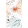 Panoramique vinyle sur intissé floral corail et bleu AQUARELLE DE FLEURS - Orom 2 par Grandeco - A72701