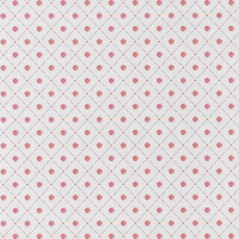 Papier peint vinyle sur intissé graphique rouge et gris COCOOTE - Au bistrot d'Alice par Caselio - 100658026