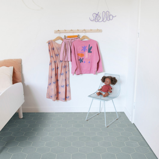 Sol Vinyle/PVC - 3m - carrelage gris bleuté  NIMES 770M - Optima Evasion par Beauflor