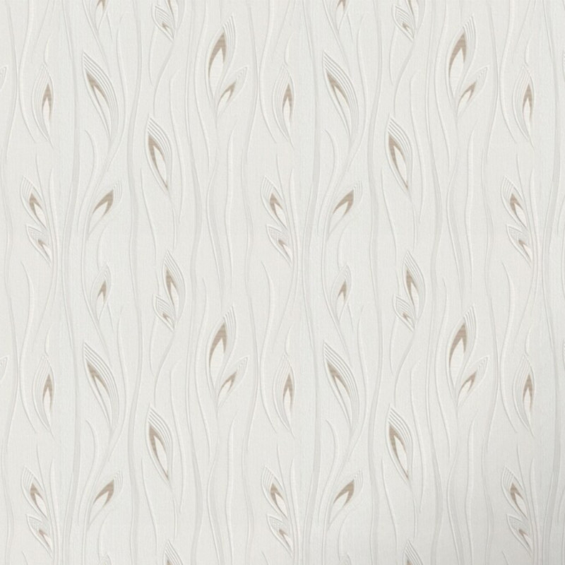 Papier peint expansé sur intissé floral blanc et marron FLEUR DE LYS - Fleur par Rasch - 788501