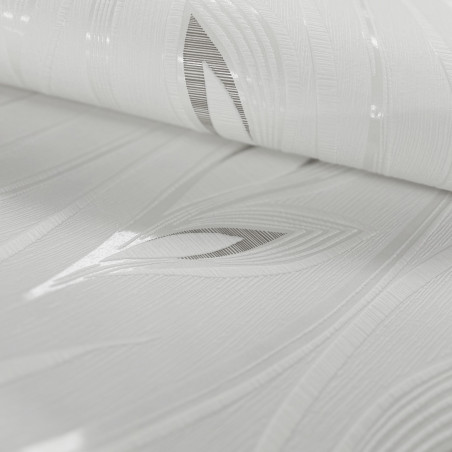 Papier peint expansé sur intissé floral blanc et marron FLEUR DE LYS - Fleur par Rasch - 788501