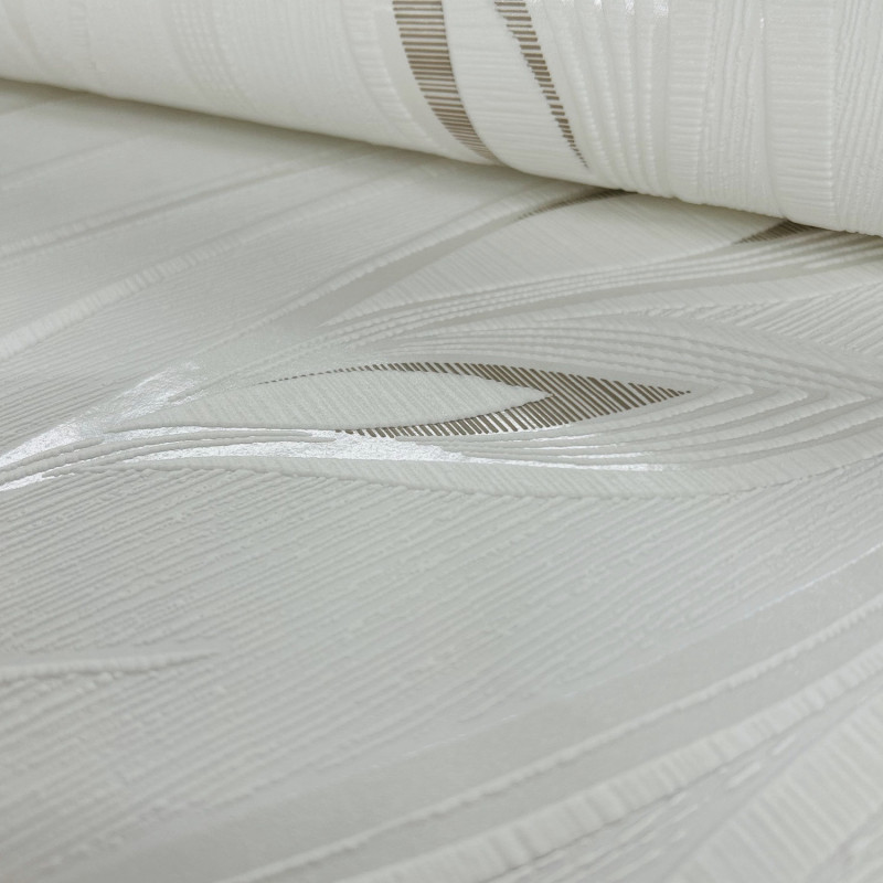 Papier peint expansé sur intissé floral blanc et marron FLEUR DE LYS - Fleur par Rasch - 788501