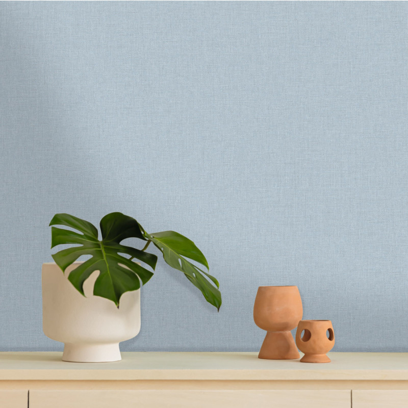 Papier peint vinyle sur intissé uni irisé/métallisé bleu doré LINEN - Linen  par Caselio - 103236590