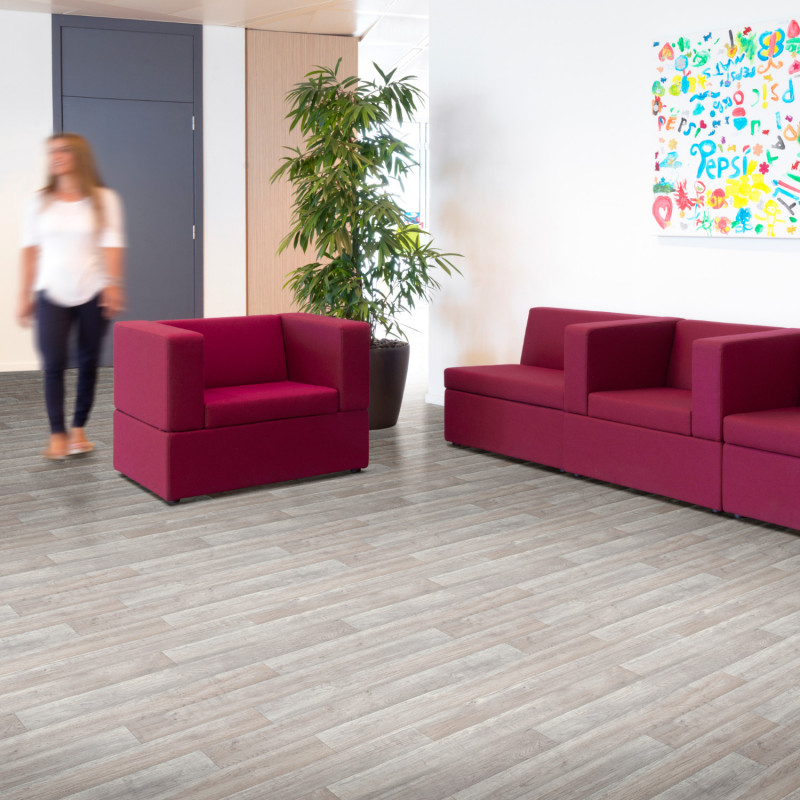 Sol Vinyle/PVC - 2m - parquet beige cérusé CHALET 646D - Optima Phonitec par Beauflor