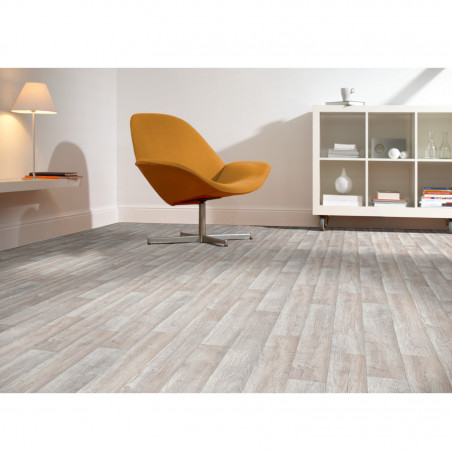 Sol Vinyle/PVC - 2m - parquet beige cérusé CHALET 646D - Optima Phonitec par Beauflor