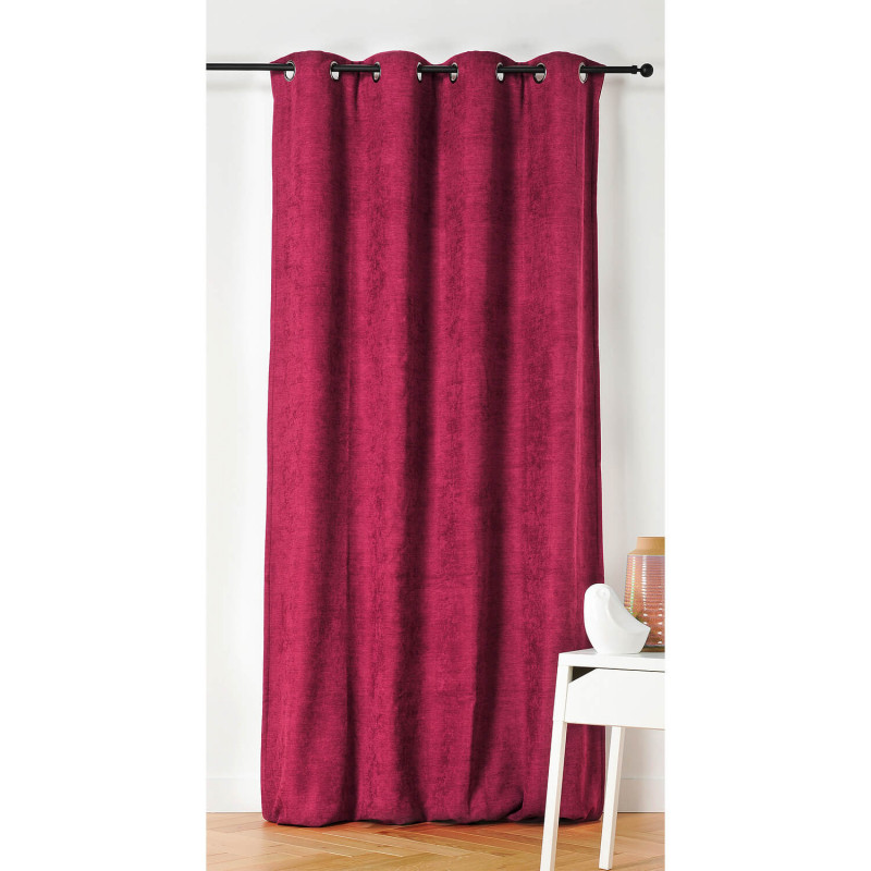 Prêt-à-Poser rideau isolant - 140cmx260cm - uni rouge carmin ALASKA par Linder
