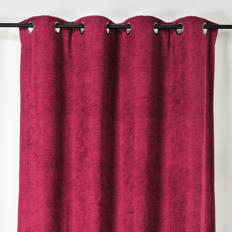 Prêt-à-Poser rideau isolant - 140cmx260cm - uni rouge carmin ALASKA par Linder