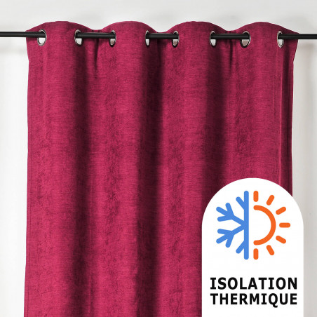 Prêt-à-Poser rideau isolant - 140cmx260cm - uni rouge carmin ALASKA par Linder