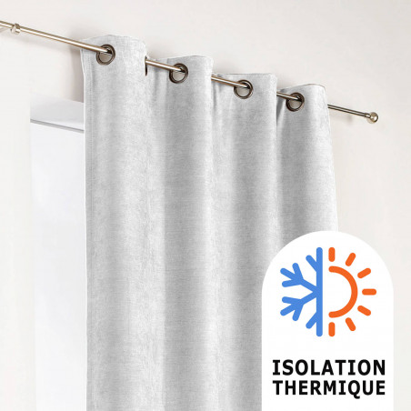 Prêt-à-Poser rideau isolant - 140cmx260cm - uni blanc écru ALASKA par Linder
