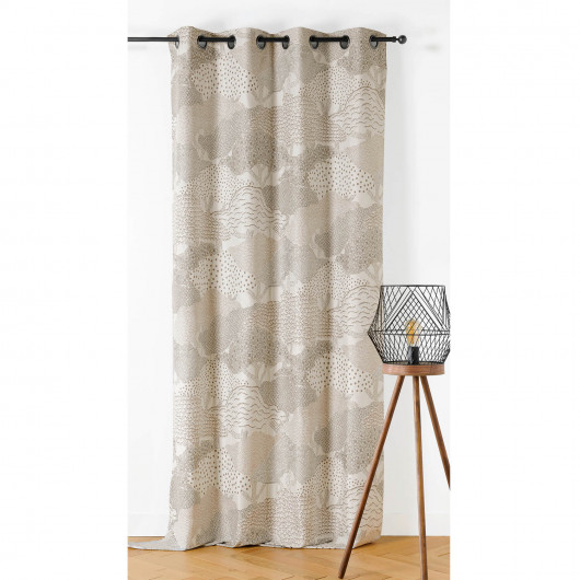 Prêt-à-Poser rideau - 140cmx240cm - beige, écru et taupe HOKKAIDO par Linder