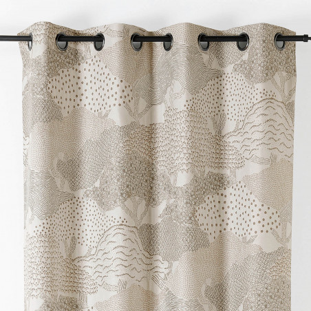 Prêt-à-Poser rideau - 140cmx240cm - beige, écru et taupe HOKKAIDO par Linder