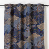 Prêt-à-Poser rideau - 140cmx240cm - bleu marine, beige et cuivre HOKKAIDO par Linder