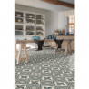 Sol Vinyle/PVC - 4m - carreaux de ciment bleu gris, beige et blanc LUCIA 574 Essential Bingo Stone par IVC