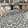 Sol Vinyle/PVC - 4m - carreaux de ciment bleu gris, beige et blanc LUCIA 574 Essential Bingo Stone par IVC