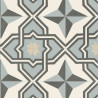 Sol Vinyle/PVC - 4m - carreaux de ciment bleu gris, beige et blanc LUCIA 574 Essential Bingo Stone par IVC