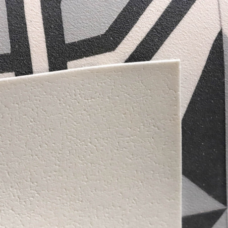 Sol Vinyle/PVC - 4m - carreaux de ciment bleu gris, beige et blanc LUCIA 574 Essential Bingo Stone par IVC