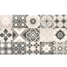 Sol Vinyle/PVC - 2m - carreaux de ciment noir, gris, beige et blanc CARTAGENA 535 Essential Texas par IVC