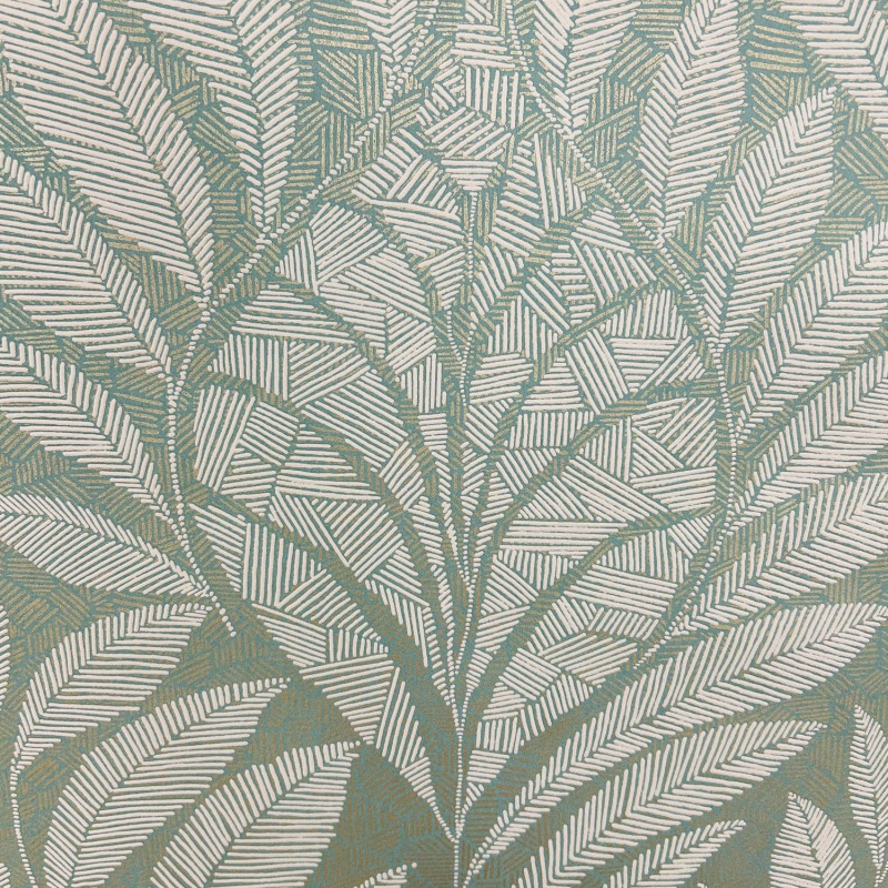 Papier peint intissé végétal vert sauge et or GUSTAV - Printemps Viennois par Casamance - 74770202