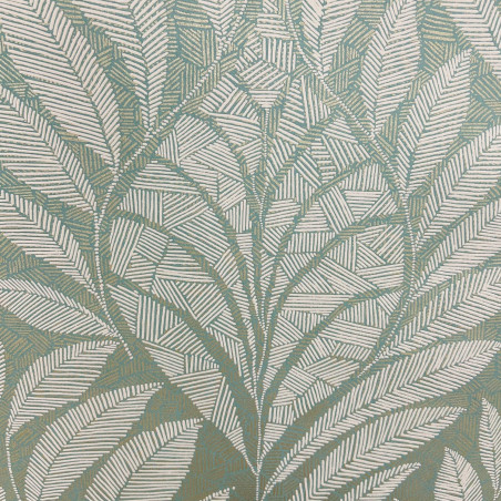 Papier peint intissé végétal vert sauge et or GUSTAV - Printemps Viennois par Casamance - 74770202