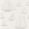 Papier peint vinyle sur intissé marin beige BATEAU AU TRAIT - Rivage par Casadeco - 84021126