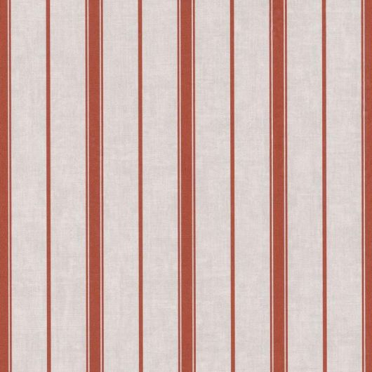 Papier peint vinyle sur intissé géométrique rouge RAYURE FINE - Rivage par Casadeco - 84048433