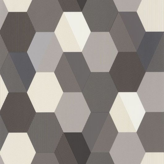Papier peint vinyle sur intissé géométrie noir et or HEXAGONE - Moonlight par Caselio - 100109023