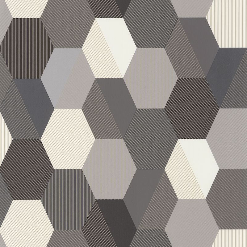 Papier peint vinyle sur intissé géométrie noir et or HEXAGONE - Moonlight par Caselio - 100109023