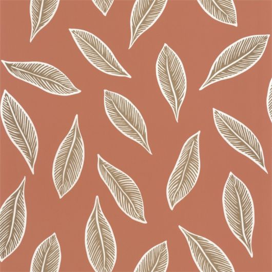 Papier peint intissé végétal terracotta et or GABON - Odyssée par Caselio - 101443339