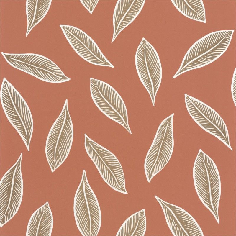 Papier peint intissé végétal terracotta et or GABON - Odyssée par Caselio - 101443339