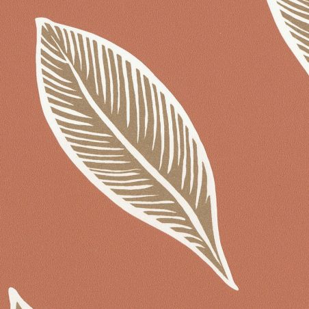 Papier peint intissé végétal terracotta et or GABON - Odyssée par Caselio - 101443339