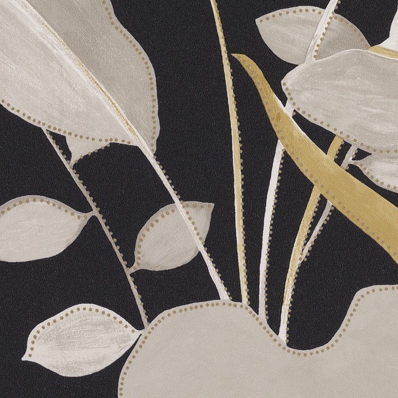 Papier peint intissé végétal beige et moutarde AMAZONIA - Odyssée par Caselio - 101421202