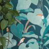 Papier peint intissé végétal bleu turquoise et orange AMAZONIA - Odyssée par Caselio - 101426803