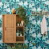 Papier peint intissé végétal bleu turquoise et orange AMAZONIA - Odyssée par Caselio - 101426803