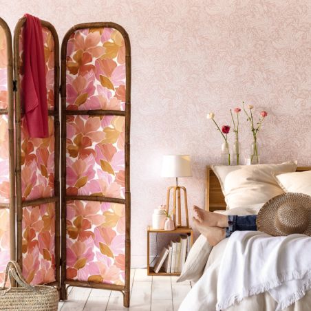 Papier peint vinyle sur intissé floral blanc etSEPTEMBER - Flower Power par Caselio - 101894040