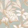Papier peint vinyle sur intissé floral blanc et or MAY - Flower Power par Caselio - 101857024