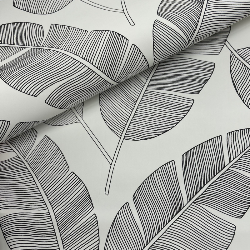 Papier peint vinyle sur intissé végétal noir BANANA TREE - Moonlight par Caselio - 101099007