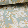 Papier peint vinyle sur intissé floral blanc, or et vert amande MAY - Flower Power par Caselio - 101857024