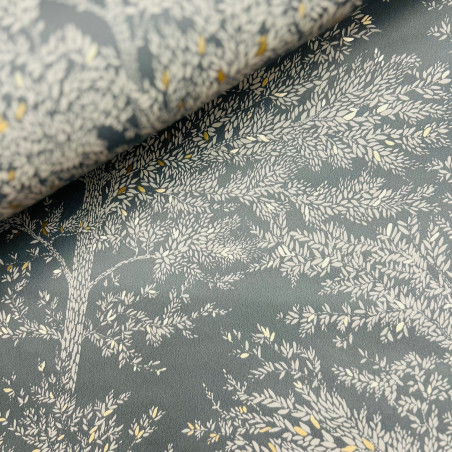 Papier peint intissé végétal vert kaki et or TREE OF LIFE - La Forêt par Caselio - 102977728