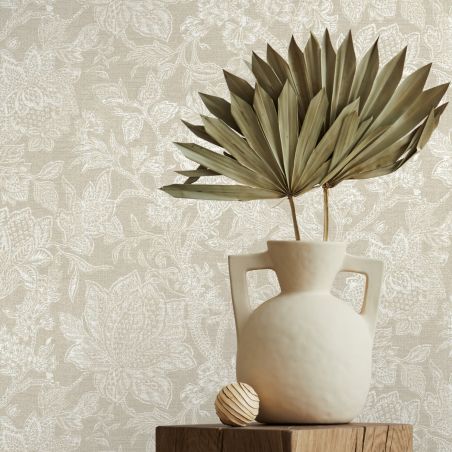 Papier peint intissé végétal beige FLORENTINE - Sélection par Rasch - 791525