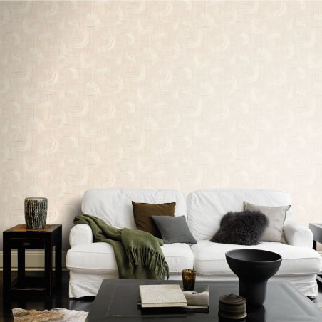 Papier peint intissé géométrique beige GRAPHIC CURVES - Sélection par Rasch - 429046