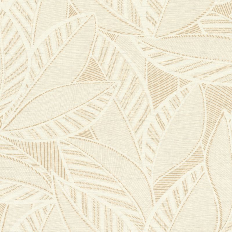 Papier peint intissé végétal beige et camel TAPIS DE FEUILLES - Sélection par Rasch - 693492