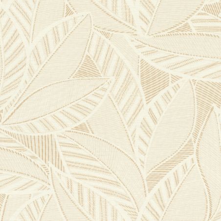 Papier peint intissé végétal beige et camel TAPIS DE FEUILLES - Sélection par Rasch - 693492